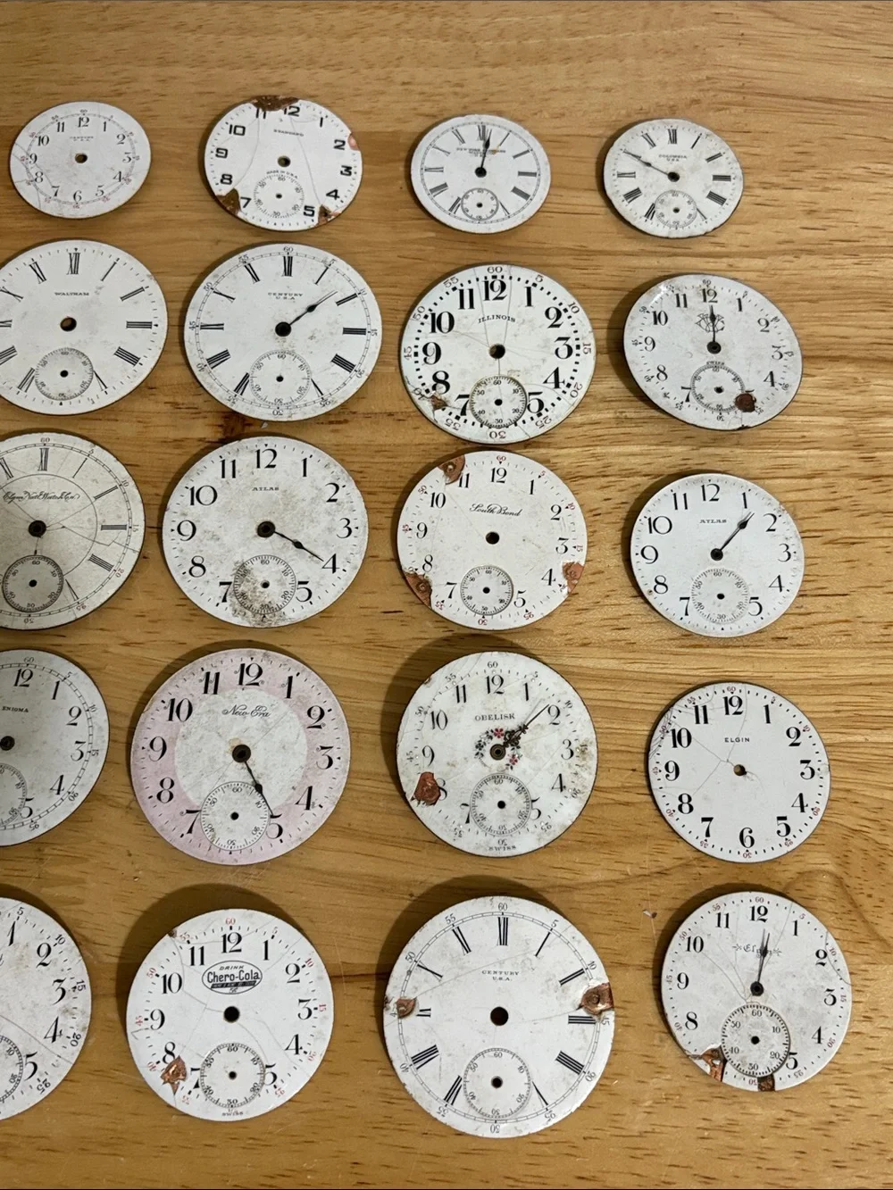 Vintage White Pocket Watch Dials